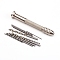 Hand Drill Bits Rotary Tools Set, Stainless Steel Twist Drill Bits and Alloy Handle, for Metal Wood, Manual Work DIY, Jewelry Making, Platinum, 89x14mm