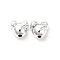 Plating CCB Plastic Beads, Round with Bowknot, Platinum, 17x17.4x14mm, Hole: 3mm