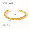 Stainless Steel Cuff Bangles, Rope Chain Jewelry for Women, Real 18K Gold Plated, Inner Diameter: 2-3/8 inch(5.95cm)
