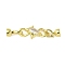 Brass Micro Pave Clear Cubic Zirconia Fold Over Clasps, Rack Plating, Long-Lasting Plated, Lead Free & Cadmium Free, Real 18K Gold Plated, 48mm