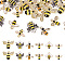 Alloy Enamel Pendants, with Rhinestones, Bees, Light Gold & Platinum, Yellow, 68x52x11mm, 24pcs/box