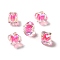 Two Tone UV Plating Rainbow Iridescent Acrylic Beads, Rectangle, Deep Pink, 15~15.5x14x14mm, Hole: 2.7mm