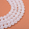 Round Natural White Jade Bead Strands, White, 8~9mm, Hole: 1mm, about 46pcs/strand, 15.3 inch