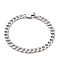 Tarnish Resistant Men's Fashionable 304 Stainless Steel Cuban Link Chain Bracelets, with Lobster Claw Clasps, Stainless Steel Color, 8-3/8 inch(21.3cm)