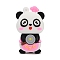 PVC Plastic Pendants, The Chef Panda, Pink, 46.5x28.5x22.5mm