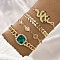 4Pcs 4 Styles Alloy Chain Bracelet & Bangle Set for Women, with Rhinestone & Glass, Mixed Color, 7-7/8 inch(20cm)