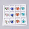 Luminous Handmade Lampwork Pendants, Inner Flower, Heart, Mixed Color, 40~41x31~32x15mm, Hole: 7mm, Box Size: 20x19.5x1.3cm, 12pcs/box