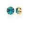 Preciosa® MAXIMA Crystal in Sew-On Cup, Czech Crystal, 719 37 081 Chaton(Round), Golden, 60230 Blue Zircon, SS39(8.15~8.4mm)