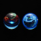 Transparent Epoxy Resin Beads, Double Sided Universe Galaxy Starry Night, No Hole/Undrilled, Round, Dodger Blue, 20mm