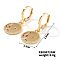 Elegant Japanese Style Copper & Zircon & Diamond Hoop Earrings, Fashionable and Versatile Accessories, Golden, Flat Round, 29x13mm