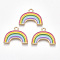 Alloy Pendants, Cadmium Free & Lead Free, with Enamel, Rainbow, Light Gold, Colorful, 17.5x24x2mm, Hole: 2mm