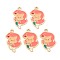 Alloy Enamel Pendants, Cadmium Free & Nickel Free & Lead Free, Light Gold, Mermaid, Salmon, 28.5x18.5x2mm, Hole: 1.6mm