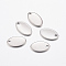 Tarnish Resistant 304 Stainless Steel Charms, Stamping Blank Tag, Oval, Stainless Steel Color, 12.5x7.5x1~1.5mm, Hole: 1.5mm