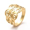 Ion Plating(IP) 201 Stainless Steel Cloud Adjustable Ring for Women, Real 18K Gold Plated, US Size 6(16.5mm)