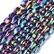 Electroplate Synthetic Magnetic Hematite Beads Strands, Mixed Shapes, Multi-color Plated, 8~16x5~10mm, Hole: 1~1.6mm, about 25~49pcs/strand, 15.3~16.5 inch(39~42cm)
