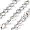 Aluminium Curb Chains, Unwelded, with Spool, Platinum, 15.5x10.5x1.8mm, about 32.81 Feet(10m)/Roll