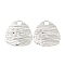 Non-Tarnish 304 Stainless Steel Pendants, Triangle Charm, Textured, Stainless Steel Color, 33x31x3mm, Hole: 6mm