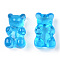 Resin Cabochons, Bear, Deep Sky Blue, 17.5x10.5x7.5mm