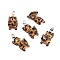 Transparent Leopard Print Resin Cabochons, Running Cat, Coconut Brown, 18.5x9x5.5mm
