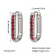 Elegant Stainless Steel Oval Hoop Earrings, with Rhinestone, Stainless Steel Color, 20.3x13.9mm