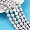 Natural Cultured Freshwater Pearl Beads Strands, Two Sides Polished, Grade 6A, Gainsboro, 9~10mm, Hole: 0.7mm, about 36~39pcs/strand, 13.82~13.90 inch(35.1~35.3cm)