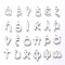Non-Tarnish 304 Stainless Steel Pendants, Matte Style, Greek Alphabet, Stainless Steel Color, Random Mixed Letters, 7.5~12.5x3~10x1.5mm, Hole: 1.5mm