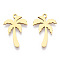 201 Stainless Steel Pendants, Coconut Tree Charm, Golden, 21.5x14x1mm, Hole: 1.4mm