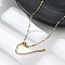 Ion Plating(IP) 304 Stainless Steel Dapped Chain Necklace for Men Women, Real 18K Gold Plated, 15.51 inch(39.4cm)