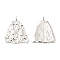 Alloy Pendants, Trapezoid, Platinum, 35x29x5mm, Hole: 3mm