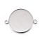 Non-Tarnish 304 Stainless Steel Cabochon Connector Settings, Plain Edge Bezel Cups, Flat Round, Stainless Steel Color, Tray: 30mm, 42x32x2mm, Hole: 3mm