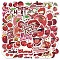 50Pcs Cartoon Cherry PVC Sticker, Self-adhesion, for Suitcase, Skateboard, Refrigerator, Helmet, Mobile Phone Shell, Cherry, 20-75x45-76x0.3mm