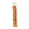 Natural Red Aventurine & Electroplated Synthetic Non-magnetic Hematite Heishi Beaded Pendants, Disc Beaded Charms with 304 Stainless Steel Loops, Golden, 32.5x4x4mm, Hole: 3mm