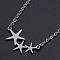 Non-Tarnish 201 Stainless Steel Pendant Necklaces, with Cable Chains and Lobster Claw Clasps, 3-Star, Stainless Steel Color, 17.32 inch(44cm), 2mm