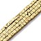 Electroplated Natural Lava Rock Beads Strands, Cube, Light Gold Plated, 3x3x3mm, Hole: 1~1.2mm, about 133pcs/strand, 16.14''(41cm)