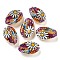 Printed Natural Shell Beads, Shell Shape, No Hole/Undrilled, Flower, 16~24x11~15x7~8mm, Hole: 1~2mm