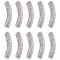 SUNNYCLUE 1 Box 10Pcs Rhinestone Tube Beads Curved Beads Crystal Bead Tube Spacer Beads Metal Loose Beads for Jewelry Making Charms Women DIY Earring Necklace Bracelet Crafts Supplies