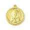304 Stainless Steel Pendants, Flat Round with Human Charm, Real 18K Gold Plated, 20.5x18x3mm, Hole: 1.2mm