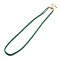 Nylon Milan Cord Necklace Making, with Brass Findings and Stainless Steel Claw Lobster Clasps, Golden, Long-Lasting Plated, Light Sea Green, 17.91~18.31 inch(45.5~46.5cm)
