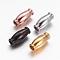 Barrel 304 Stainless Steel Magnetic Clasps with Glue-in Ends, Mixed Color, 14x6.5mm, Hole: 3mm