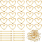 DIY Link Jewelry Making Finding Kit, Including Brass Links Connectors & Linking Rings & Jump Rings, Real 18K Gold Plated, 90pcs/box
