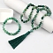 Natural Agate Round Beaded Pendant Necklaces & Bracelets Sets, 850mm & 180mm