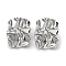 Non-Tarnish 304 Stainless Steel Textured Rectangle Ear Studs for Women, Stainless Steel Color, 32x23mm
