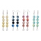 4 Pairs 4 Colors Waxberry Round Acrylic Beaded Dangle Earring Sets, Alloy Star Earrings for Women, Mixed Color, 92x12mm, 1 pair/color