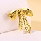 304 Stainless Steel Lapel Pins, Bowknot, Real 18K Gold Plated, 40x39mm