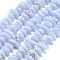 Natural Blue Lace Agate Chip Beads Strands, Nuggets, with Seed Beads, 8.5~14.5x8~10x3~4.5mm, Hole: 1mm, about 69~91pcs/strand, 15.55~15.75''(39.5~40cm)