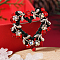 Christmas Theme Zinc Alloy Rhinestone Brooches for Backpack Clothes, Heart-shape Christmas Wreath