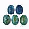 Natural Sesame Jasper/Kiwi Jasper Cabochons, Oval, Dyed, 25x18x7~8mm