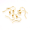 316 Surgical Stainless Steel Earring Hooks, Ear Wire, with Horizontal Loop, Real 18k Gold Plated, 16x16~19.5x3mm, Hole: 2mm, 21 Gauge, Pin: 0.7mm