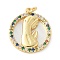 Brass Micro Pave Cubic Zirconia Pendants, with Shell, Rack Plating, Long-Lasting Plated, Lead Free & Cadmium Free, Real 18K Gold Plated, with Jump Ring, Human, 19.5x17x3mm, Hole: 2.5mm