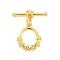 Brass Toggle Clasps, Cadmium Free & Nickel Free & Lead Free, Ring, Real 18K Gold Plated, Rin: 14x11x2mm, Hole: 0.8mm, Bar: 17x5x2.5mm, Hole: 0.8mm